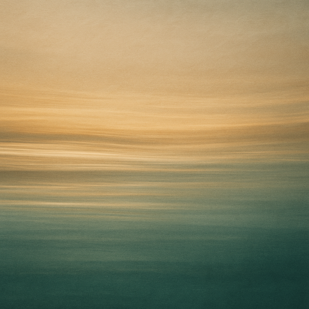 Soft light trails over a calm horizon evoking a decade-long view of giving.